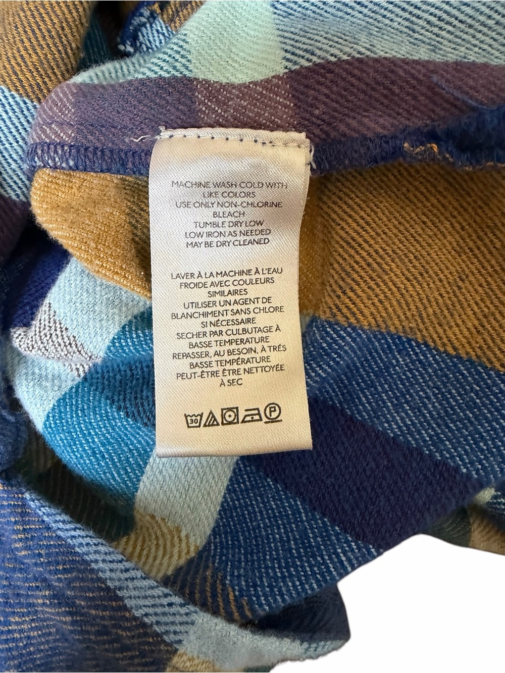 Free People We The Free So Long Summer Flannel Plaid Buttondown Blue Brown Small - Picture 7 of 7